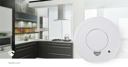 Nedis Smoke Alarm | Battery Powered | Battery life up to: 1 year | EN 14604 | With pause button | With test button | 85 dB | ABS | White