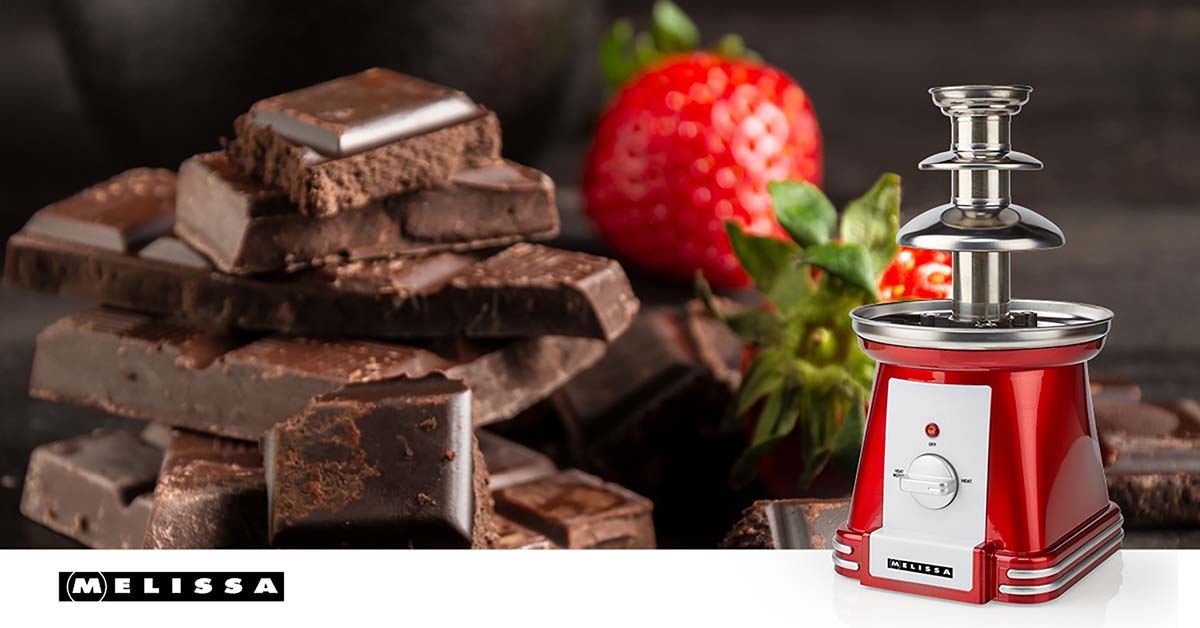 MELISSA Chocolate Fontain | 90 W | 32cm height | 3 Tiers | Red / White
