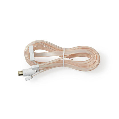 Nedis Coax Cable | IEC (Coax) Male | Open | Nickel Plated | 50 Ohm | Unshielded | 1.90 m | Flat | PVC | White | Box