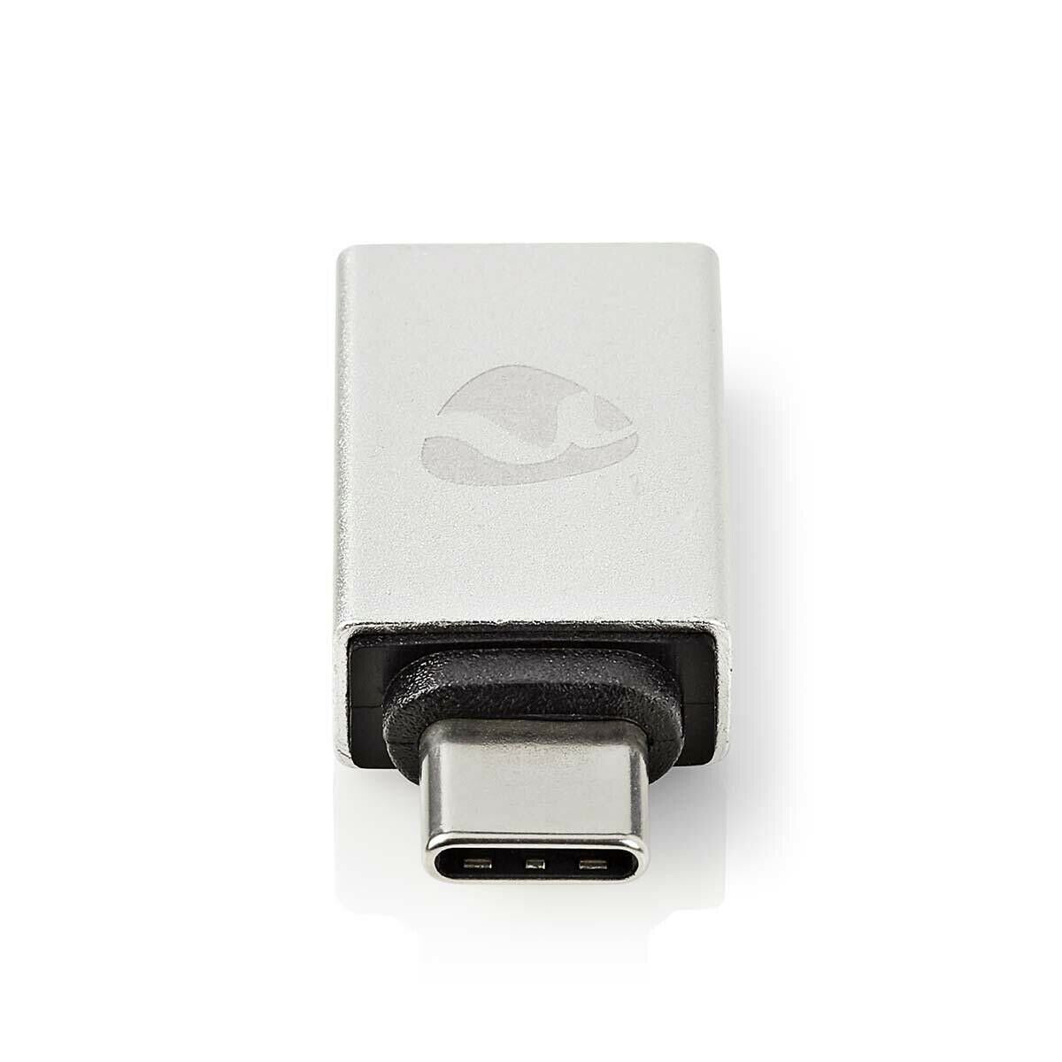 Nedis USB-C™ Adapter | USB 3.2 Gen 1 | USB-C™ Male | USB-A Female | 5 Gbps | Round | Nickel Plated | Silver | Cover Window Box