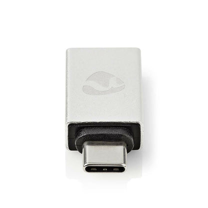 Nedis USB-C™ Adapter | USB 3.2 Gen 1 | USB-C™ Male | USB-A Female | 5 Gbps | Round | Nickel Plated | Silver | Cover Window Box