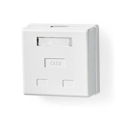 Nedis Network Wall Box | On-Wall | 2 port(s) | UTP CAT6 | Straight | Female | Gold Plated | PVC | White | Envelope