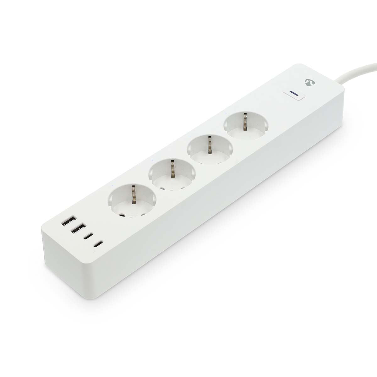 Nedis SmartLife Power Strip | Wi-Fi | 2x USB-A / 2x USB-C™ / 4x plug with earth contact (CEE 7/3) | 16 A | 3680 W | 2.00 m | 0 - 55 °C | Android™ / IOS | White