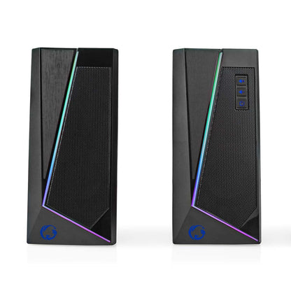 Nedis Gaming Speaker | Speaker channels: 2.0 | USB Powered | 3.5 mm Male | 18 W | LED | Volume control