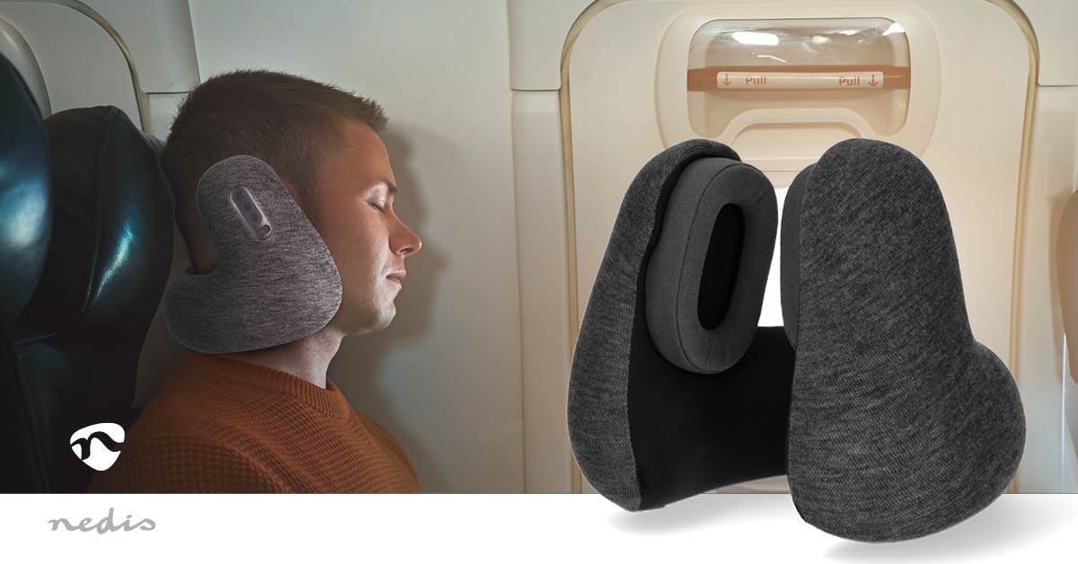 Nedis Wireless Over-Ear Headphones | Travel pillow | Maximum battery play time: 11 hrs | Built-in microphone | Press Control | Voice control support | Volume control | Anthracite