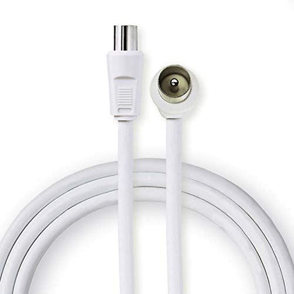 Nedis Coax Cable | IEC (Coax) Male | IEC (Coax) Male | Nickel Plated | 90 dB | 75 Ohm | Double Shielded | 3.00 m | Round | PVC | White | Label