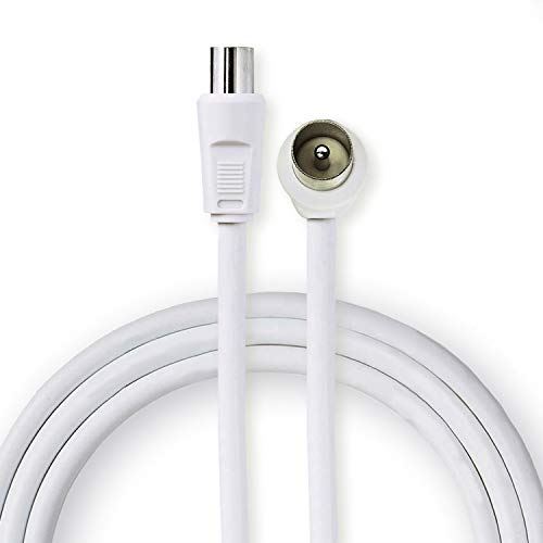 Nedis Coax Cable | IEC (Coax) Male | IEC (Coax) Male | Nickel Plated | 90 dB | 75 Ohm | Double Shielded | 3.00 m | Round | PVC | White | Label