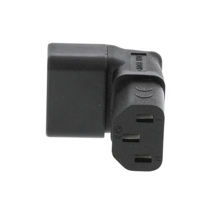 Nedis Cable Adapter Plug | IEC-320-C13 | IEC-320-C14 | Angled 90° | Nickel Plated | PVC | Black | Box | 1 pcs