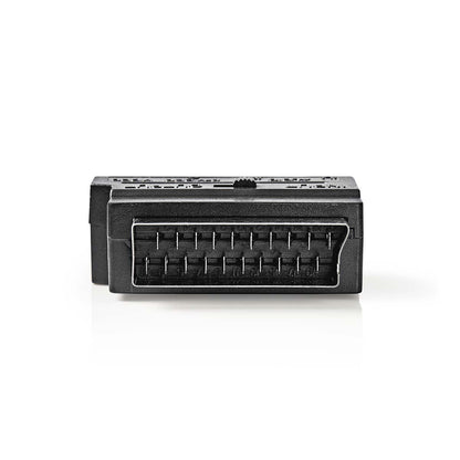 Nedis CVGB31902BK | SCART Adapter | SCART Male | S-Video Female / 3x RCA Female | Nickel Plated | Switchable | ABS | Black | 1 pcs | Box