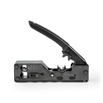 Nedis CCGG89505BK | Crimp pliers | CAT5 / CAT5e / CAT6 / CAT6a / CAT7 / RJ12 / RJ45 | Cutting / Plier | ABS / Steel | Black