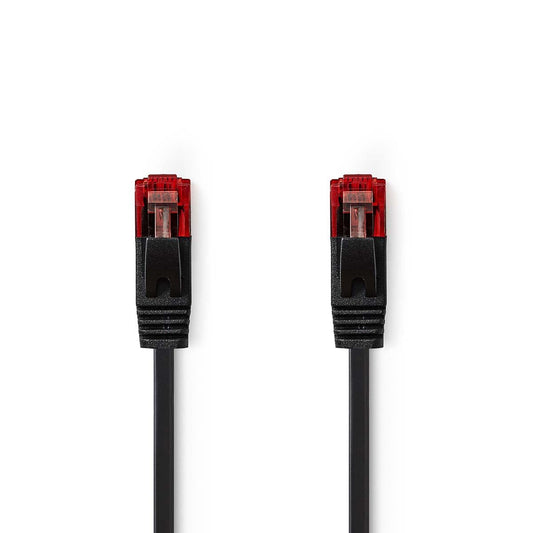 Nedis CAT6 Network Cable | RJ45 Male | RJ45 Male | U/UTP | 2.00 m | Snagless | Flat | PVC | Black | Label