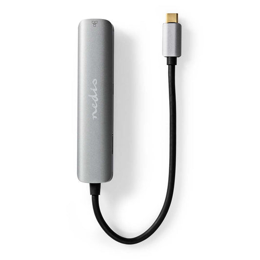 Nedis USB Multi-Port Adapter | USB 3.2 Gen 1 | USB-C™ Male | HDMI™ Output / RJ45 Female / USB-A Female / USB-C™ Female | 5 Gbps | 0.20 m | Round | Gold Plated | PVC | Anthracite | Box