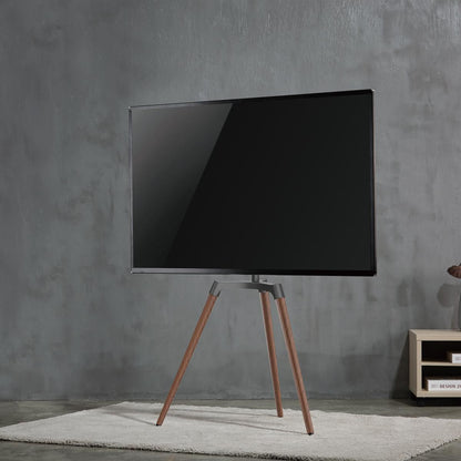 Nedis TV Floor Stand | 50 - 65 " | Maximum supported screen weight: 35 kg | Scandinavian Design | Rotatable | Anti-tip strap | Snap-lock | Aluminium / Steel | Black
