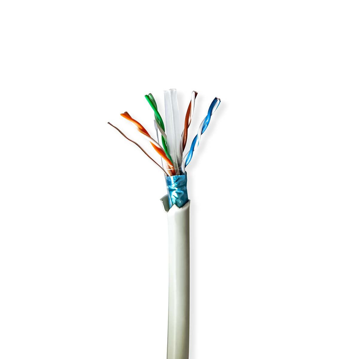 Nedis CCBG8526GY50S | Network Cable Roll | CAT6 | Solid | F/UTP | Bare Copper | 50.0 m | Indoor | Round | LSZH | Grey | Pull Box