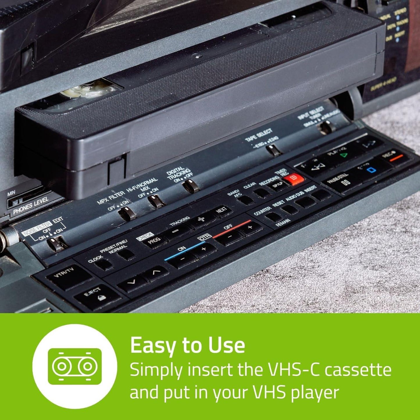 Nedis VHS Converter | Conversion: VHS-C to VHS | Plug and play | Black