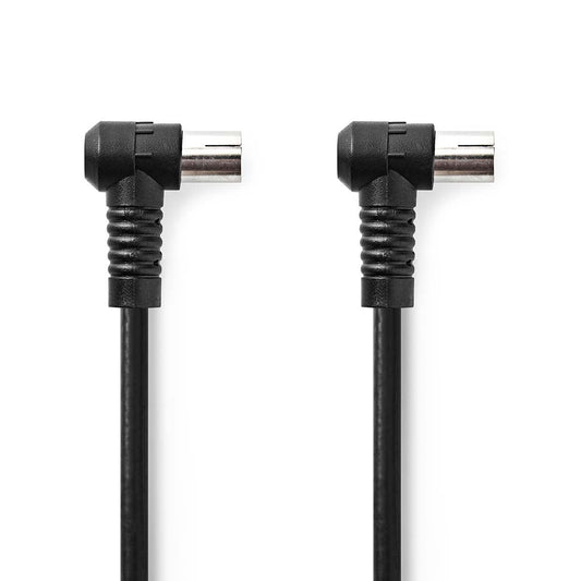 Nedis Coax Cable | IEC (Coax) Male | IEC (Coax) Female | Nickel Plated | 120 dB | 75 Ohm | Quad Shielded | 1.50 m | Round | PVC | Black | Label