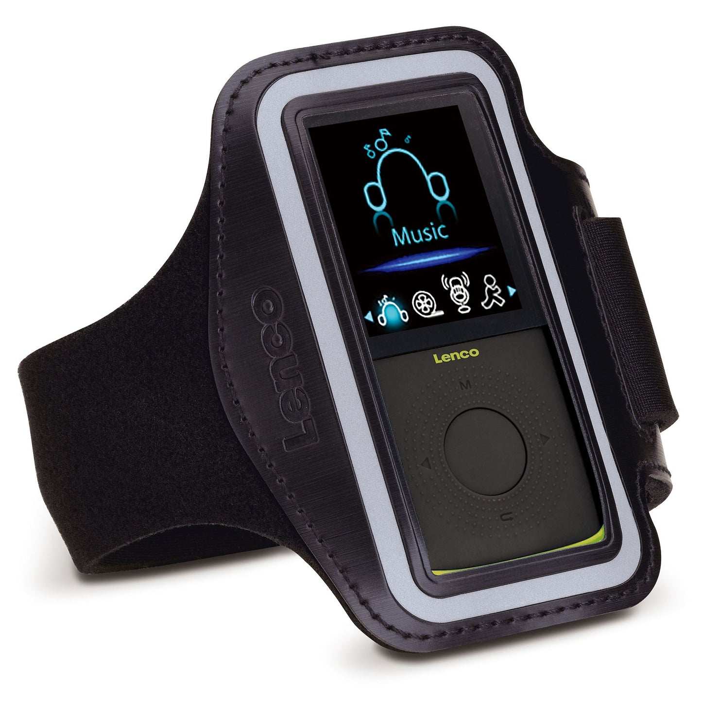 Lenco PODO-153LM | Sports MP3/4 Player with Pedometer |Wristband | 4GB | Micro SD Card Expansion | Lime