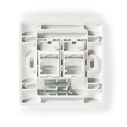 Nedis CCGP89760WT | Network Keystone Face Plate | Face Plate RJ45 | 2 port(s) | ABS | White | Envelope
