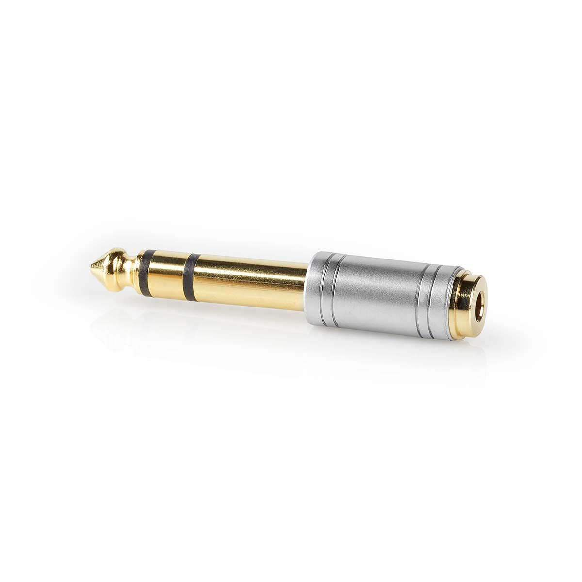 Nedis CAGC23930ME | Stereo Audio Adapter | 6.35 mm Male | 3.5 mm Female | Gold Plated | Straight | Metal | Silver | 1 pcs | Box