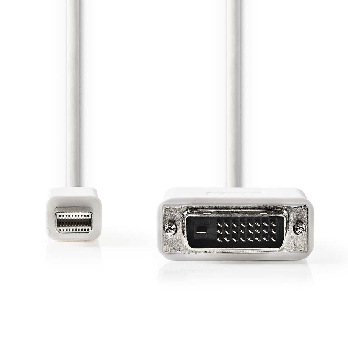 Nedis Mini DisplayPort Cable | DisplayPort 1.2 | Mini DisplayPort Male | DVI-D 24+1-Pin Male | 21.6 Gbps | Nickel Plated | 2.00 m | Round | PVC | White | Envelope
