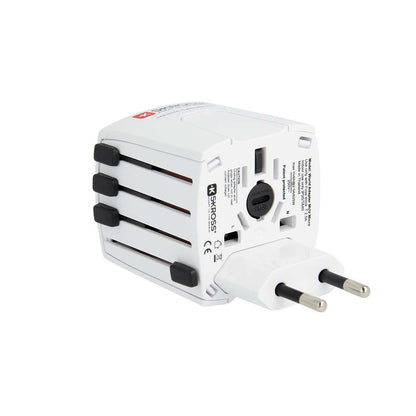Skross SKross | MUV USB (2xA) Compact 2-pole world travel adapter with 2 integrated USB ports