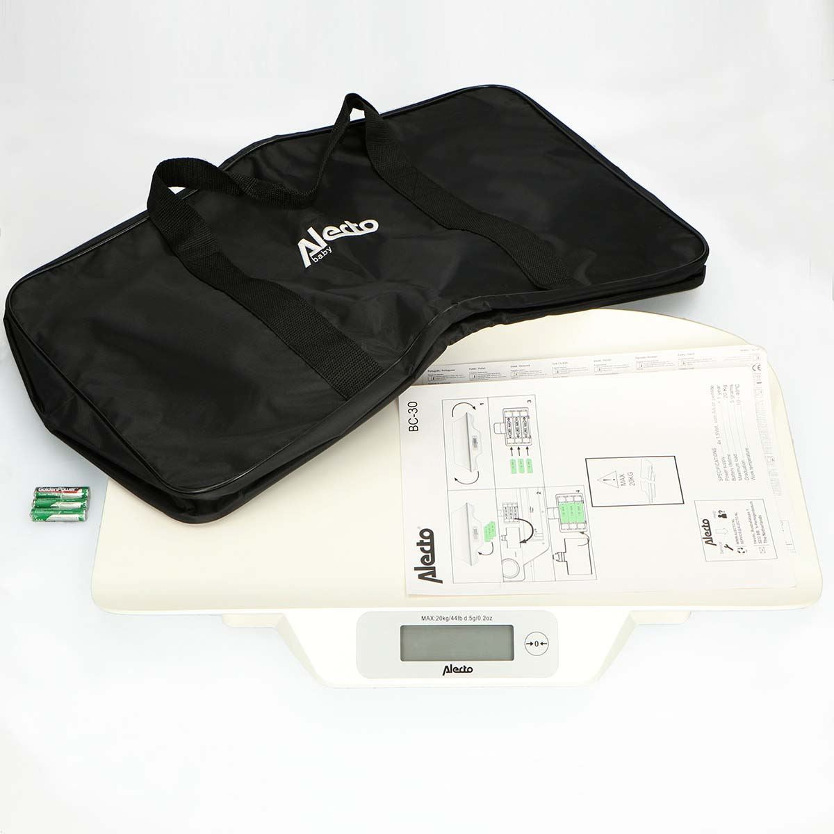Alecto BC-30 | Digital Baby Weighing Scales, Personal Scale - Up to 20 kg with Carry Case