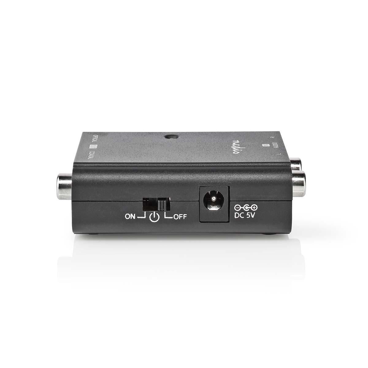 Nedis Digital Audio Converter | 1-way | Connection input: 2x RCA Male | Connection output: 1x S/PDIF (RCA) Female / 1x TosLink Female | ARC | Manual | Black