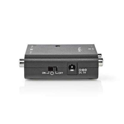Nedis Digital Audio Converter | 1-way | Connection input: 2x RCA Male | Connection output: 1x S/PDIF (RCA) Female / 1x TosLink Female | ARC | Manual | Black