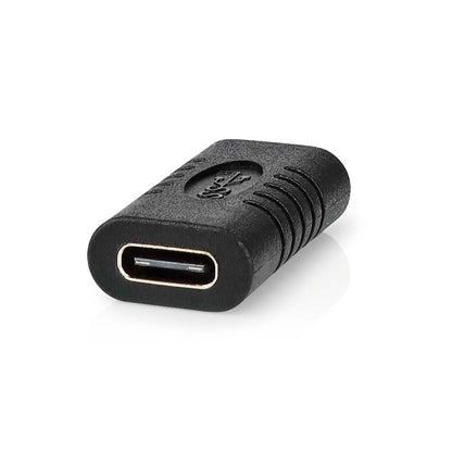 Nedis USB-C™ Adapter | USB 3.2 Gen 2 | USB-C™ Female | USB-C™ Female | 4K@60Hz | 10 Gbps | Round | Nickel Plated | Black | Envelope
