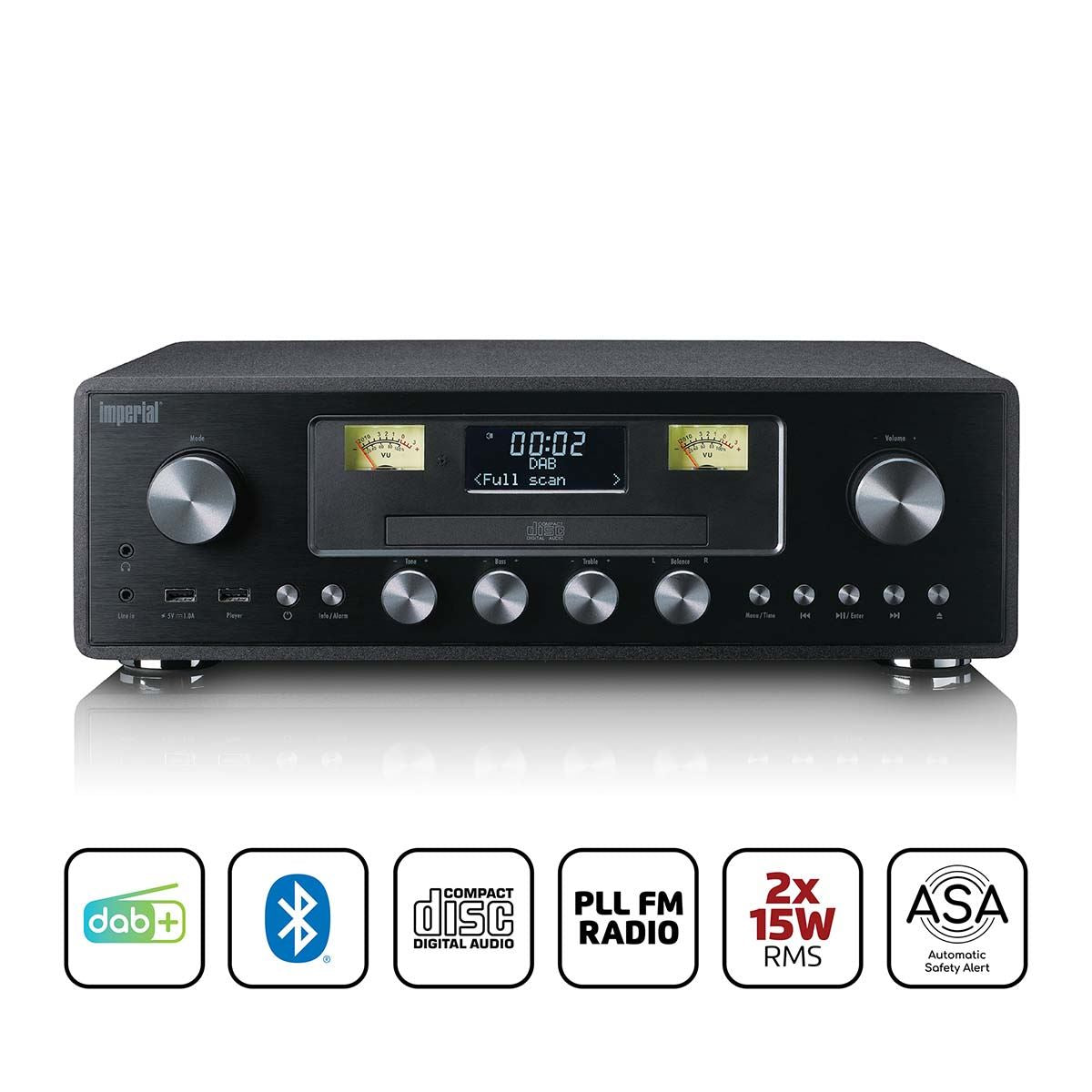 Imperial 280CDBK DAB+/FM Radio with CD Player, USB, Bluetooth and ASA function