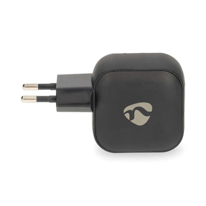 Nedis Wall Charger | 45 W | GaN | PD3.0 | Quick charge feature | 2.25 / 3.0 A | Number of outputs: 2 | 2x USB-C™ | Automatic Voltage Selection | Black