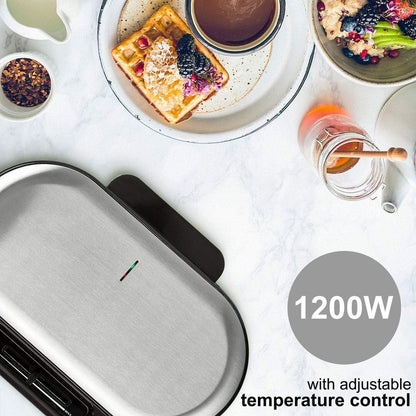 MESLISSA Waffle Maker | 2 x 5 Heart shaped waffles | 12 cm | 1200 W | Automatic temperature control | Metal / Plastic
