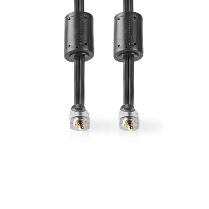 Nedis CAGC22000AT50 | Stereo Audio Cable | 3.5 mm Male | 3.5 mm Male | Gold Plated | 5.00 m | Round | Anthracite | Clamshell