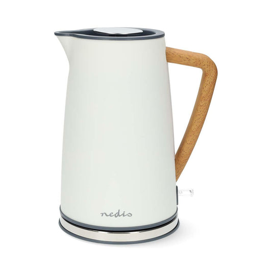 Nedis Electric Kettle | 1.7 l | Soft-Touch | White | Rotatable 360 degrees | Concealed heating element | Strix® controller | Boil-dry protection