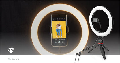 Nedis Ring Light | 10 inch | 120 LED's | 2700 - 6700 K | Tripod | Black