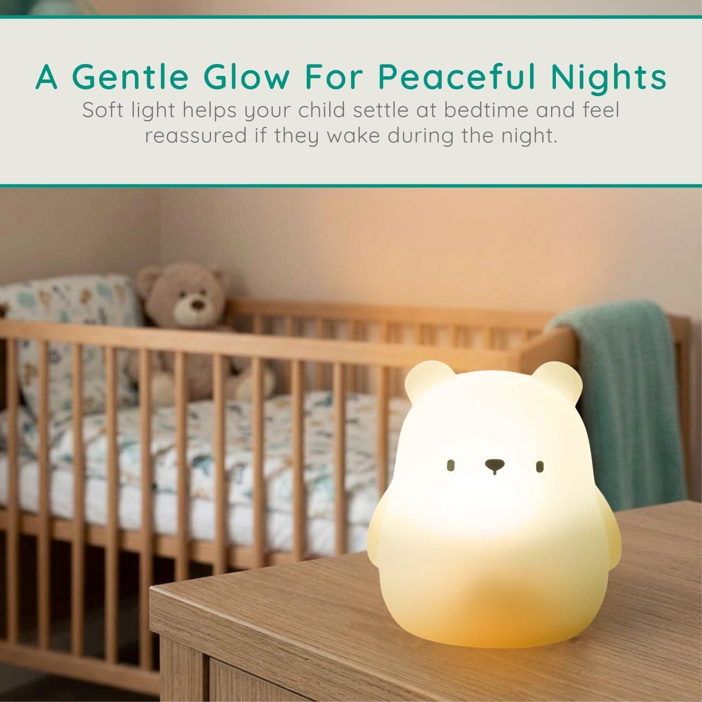 Alecto BC140BEAR | Rechargeable LED Chrildresn Night Light, Bear
