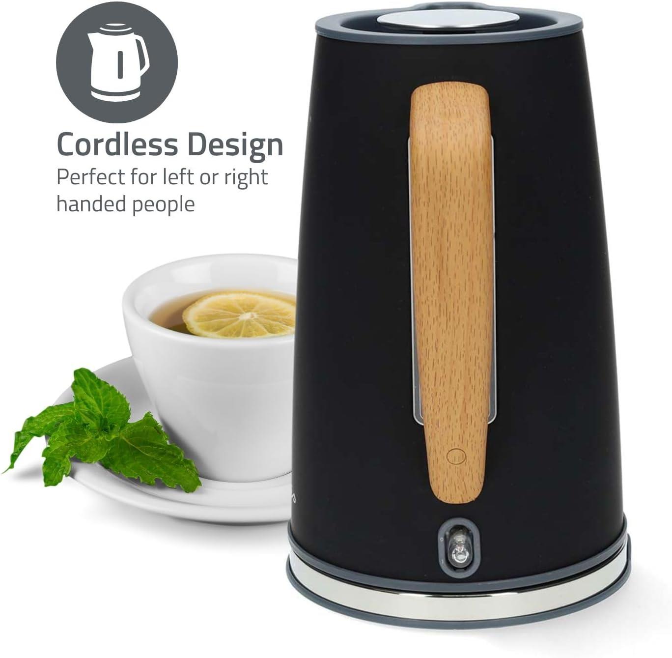 Nedis Electric Kettle | 1.7 l | Soft-Touch | Black | Rotatable 360 degrees | Concealed heating element | Strix® controller | Boil-dry protection