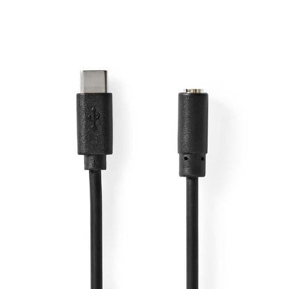 Nedis USB-C™ Adapter | USB 2.0 | USB-C™ Male | 3.5 mm Female | 1.00 m | Round | Nickel Plated | PVC | Black | Box