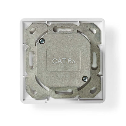 Nedis Network Wall Box | In-Wall | 2 port(s) | CAT6a | Straight | Female | Gold Plated | PVC | White | Box