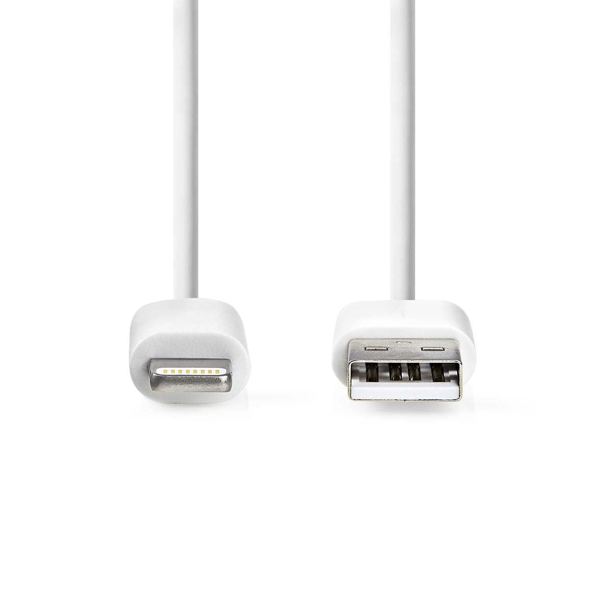 Nedis Lightning Cable | USB 2.0 | Apple Lightning 8-Pin | USB-A Male | 480 Mbps | Nickel Plated | 1.00 m | Round | PVC | White | Label | 15.760.792