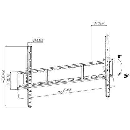 Nedis Tiltable TV Wall Mount | 37 - 70 " | Maximum supported screen weight: 35 kg | Tiltable: 20 ° | Minimum wall distance: 38 mm | Steel | Black