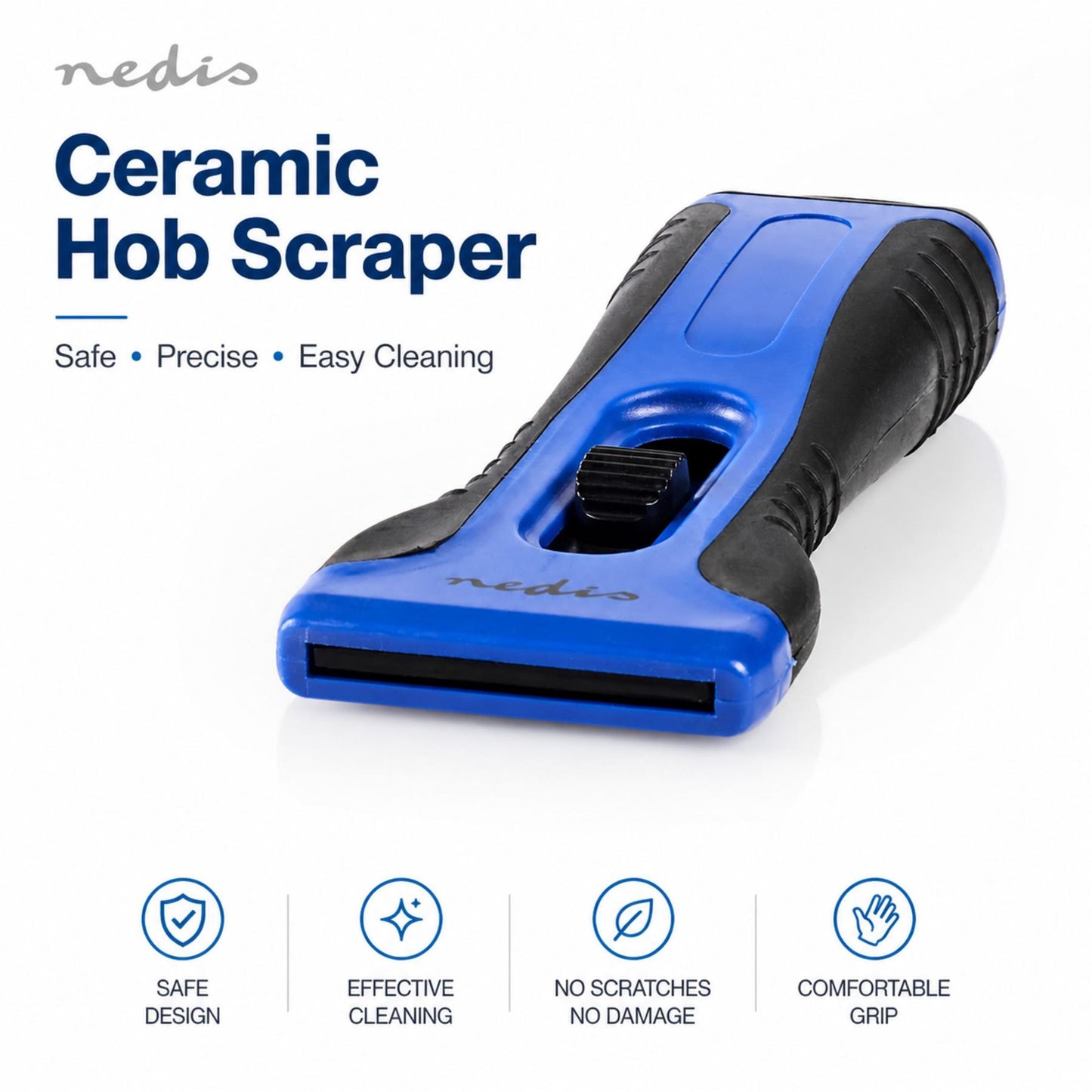 Nedis Cleaning Scraper | Vitroceramic Hobs | Black / Blue | Plastic