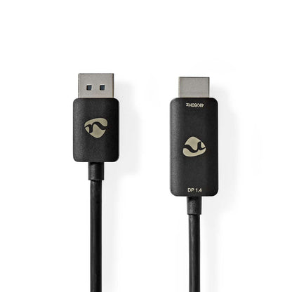 Nedis CCGP37108BK18 | DisplayPort Adapter | DisplayPort Male | HDMI™ Connector | 8K@30Hz | Nickel Plated | Straight | 1.80 m | Round | TPE | Black | Envelope