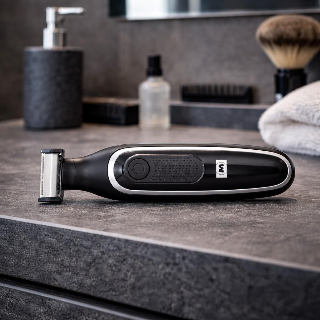 MELISSA Rechargeable Beard and Body Trimmer with Ultra-thin Razor | 4 Spacer Combs  | Black