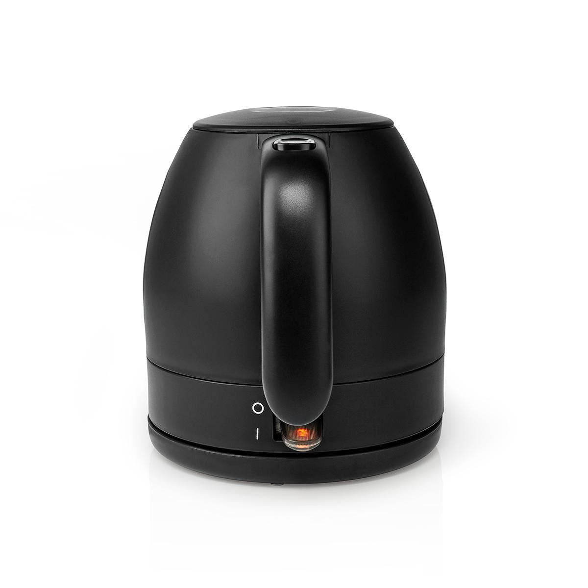 Nedis Electric Kettle | 1.0 l | Plastic | Black | Rotatable 360 degrees | Concealed heating element | Strix® controller | Boil-dry protection