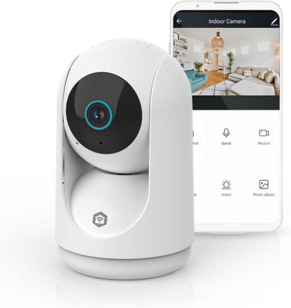 Nedis SmartLife Indoor Camera | Wi-Fi | 3MP Full HD 1296p | Pan tilt | Cloud Storage (optional) / microSD (not included) / Onvif | With motion sensor | Night vision | White
