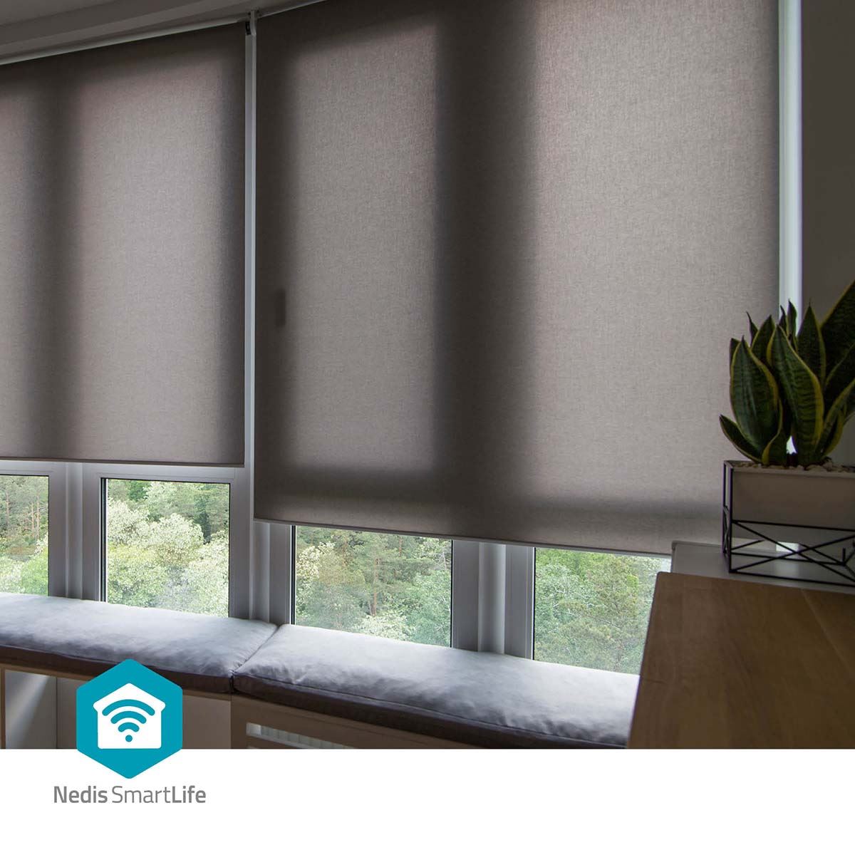 Nedis SmartLife Curtain Robot | Cable System | Panel curtains / Roller blinds / Roman blinds | Mains Powered / Solar Powered | 2000 mAh | Bluetooth® | White