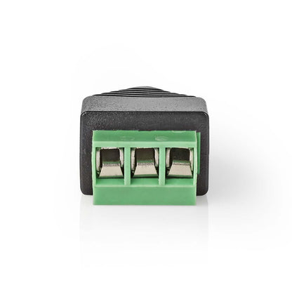 Nedis CCTV Security Connector | 3-Way Terminal Block | 3.5mm Jack Male | Male | Black / Green