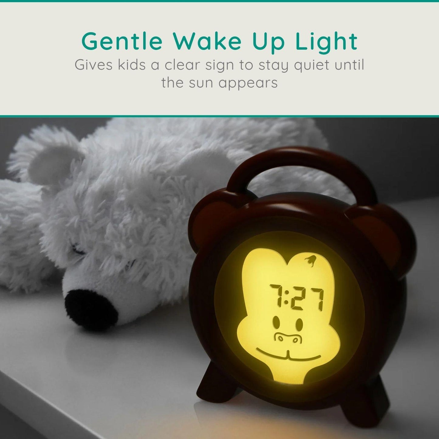 Alecto BC-100 MONKEY | Sleep Trainer & Night Lamp Light / Alarm Clock | Monkey