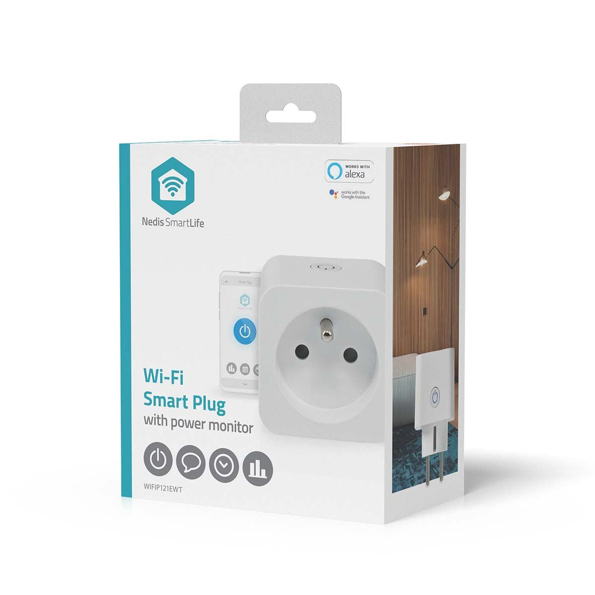 Nedis SmartLife Smart Plug | Wi-Fi | IP21 | Power meter | 3680 W | Type E (CEE 7/6) | 0 - 55 °C | Android™ / IOS | White | 1 pcs